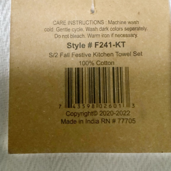 Thanksgiving Turkey Kitchen Towels Give Thanks Buffalo Check Black White 2 Piece - Picture 4 of 6